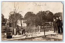 Westville Indiana IN Postcard RPPC Photo Gas Hill Houses Scene 1921 Vintage picture
