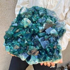 47.6lb NATURAL Green Cube FLUORITE Quartz Crystal Cluster Mineral Specimen picture