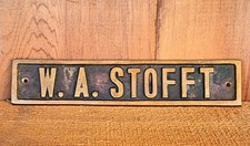 Vtg WA Stofft Cast Bronze Desk Nameplate Military Office Door Sign Plaque oceder picture