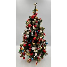 Vintage Handcrafted Folk Art Mini Tabletop Christmas Tree 19