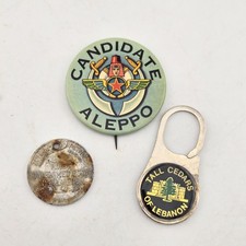Vtg Masonic Shriners Lot Aleppo Whitehead & Hoag Pin Tall Cedars Zuhrah Medal  picture