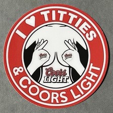 I Love Titties And Beer Sticker Funny Round Brewery Brewing Heart picture