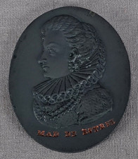 Wedgwood Madame De Estree Black Basalt Portrait Medallion Plaque C.1780-1795 picture