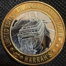 ⭐️HARRAH’S HOTEL & CASINO Limited Edition 999% .6 Oz Pure Silver Strke Center⭐️ picture
