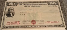 Original WWII US Savings Bond Poster - $50 Bond Thomas Jefferson picture