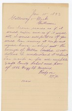 1893 Handwritten Business Letter Galloway & Meek Borough Mitten Property Lease picture