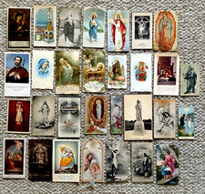 Vintage Lot of 30, 1930s to 1960s Christian Prayer, Holy Cards picture