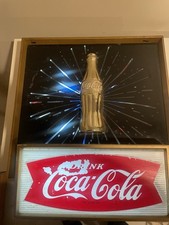 Coca-Cola 1959 Vintage Electric Lighted Sign w/ Bottle Graphic, Drink Coca-Cola picture