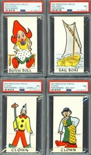 Lot 8 Diff. 1930's  D64 Walt Disney's Pinocchio Circus Bread Cards  All PSA 7 's picture