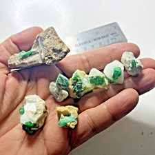 Fine Natural Emerald Specimen, Lot Of 8 Pieces 96.5 Grams picture