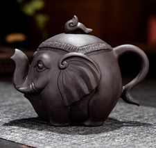 Yixing Zisha Purple Clay Teapot Handmade Elephant Tea Pot Exquisite Collection picture
