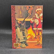 1993 Topps Star Wars Galaxy Base Set #77 Santa Threepio R2-D2 C-3PO picture