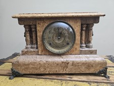 Antique Adamantine‑Style Mantel Clock – Runs, Strikes Hour & Half – 11x17 Ornate picture