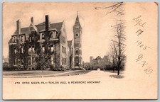 1905 Taylor Hall Pembroke Archway Bryn Mawr PA RARE ANTIQUE Postcard 5380 picture