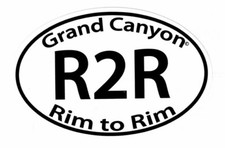 Grand Canyon Rim-to-Rim-to-Rim R2R hike Oval vinyl decal picture