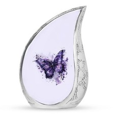 Purple Butterfly Mini Urns - Tear Drop Urns For Ashes - Cremation Urns For Human picture
