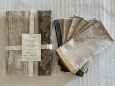 Williams Sonoma Jacquard Old Acorn Tablecloth 108” + 6 Napkins NEW/Restoration picture
