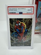 SkyBox 1992 Marvel Masterpieces Spider-Man #87 PSA 10 Gem Mint Trading Card picture