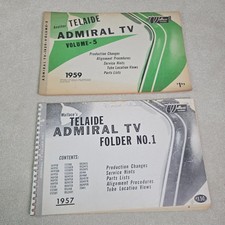 Wallaces Telaide Admiral TV Service Manual Lot 1957 Folder 1 & 1959 Volume 5 picture