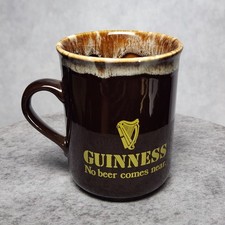 Guinness Carrigdhoun Ireland Coffee Mug Brown Drip Glaze No Beer Comes Near Harp picture