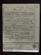 Death Certificate of Rebbitzen Chaya Mushka Schneerson Chabad Brooklyn 1988 חב׳ד picture