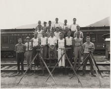 c. 1920's Group of Survey Crew Men Photograph DELAWARE AND HUDSON RAILROAD picture