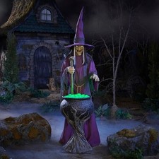 Home Accents 8 FT Wicked Woods Animated LED Brewing Witch 26SV25327 picture