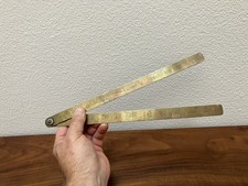 Vtg LUFKIN No. 1085 Solid Brass 2-Foot Folding Rule Blacksmith Machinist Tool picture