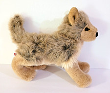 Douglas Cuddle Toys # 1836 TYSON WOLF Leather Nose rare Plush Glass Eyes Retired picture
