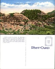 Battleship Butte ~ North Dakota Badlands ~ 1940s linen postcard picture