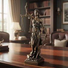 Stunning 13-Inch Lady Justice Sculpture - Decorative Cold Cast Bronze Art picture