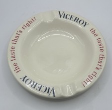 Vintage 1960s Viceroy Cigarette Ceramic Ashtray The Taste Thats Right B&W Leaf picture