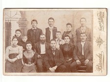 1890s Large Family Portrait Brooks Studio Norman OK Antique Cabinet Card Photo picture