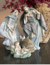 Lladro Nativity Retired Mary #5747, Joseph #5746, Baby Jesus #5745  picture