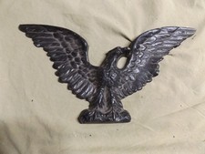 Vintage Cast Metal Painted Black Federal Style Spread Eagle Wall Decor 7x13.25