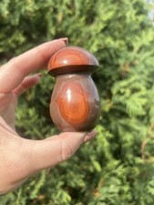 Jasper Mushroom Carving Polished Stone 3x2 Inches 7 oz Cottagecore Crystal Decor picture