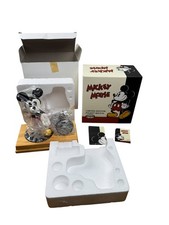 Disney Mickey & Co 1996 Limited Edition Fossil Pocket Watch & Porcelain Figurine picture