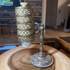 EUC VTG Gold Tone Ornate MCM Countertop Dixie Bathroom Cup Dispenser Hollywood picture
