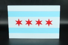 Chicago Flag 3D printed Logo Sign Wall Desk Shelf Art picture