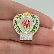 Nice France Coat Of Arms Lapel Pin Enamel French Riviera Travel Souvenir Vintage picture