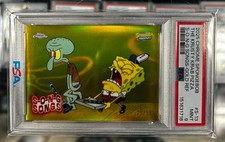 Topps 2025 Chrome SpongeBob S-13 Krusty Krab Pizza Gold Refractor /50 PSA 9 picture