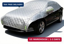 Padded Half Car Cover Hail Snow Ice Sun All‑Weather Protector for Sedan SUV picture