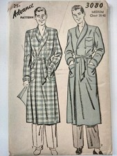 Vtg 1940s Men's Robe Pattern Advance 3080 Size Medium 38-40” Factory Folded picture