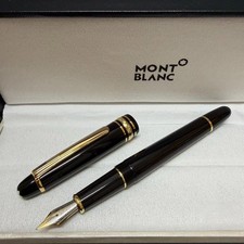  MB Meisterstück Fountain Pen Black Gold Trim with Gift Box picture