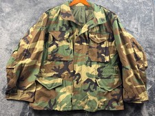 Vintage 1999 M65 Field Jacket Woodland Camo Large Short Golden Mfg US Army Patch picture