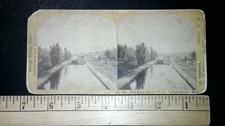 New Street Bridge Lehigh Canal Stereoview W. A. Yeager Bethlehem PA c1870 picture