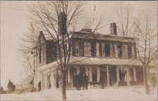 RPPC House Fire Aftermath Winter Ice Ruins Onlookers Real Photo Postcard c.1910 picture