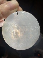 純天然翡翠A貨 老坑冰極簡意境山水牌 佛觀天下 陰雕工藝 細膩水頭足 Genuine Grade A Burma Jade Jadeite picture
