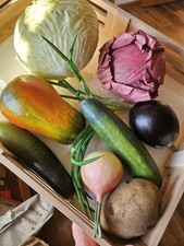 Realistic Vegetables Set Of 9 Prop Food Cucumber Cabbage Onion Egg Plant Decor picture