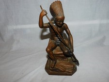 ANTIQUE Jennings Brothers Native American Indian Bronze Statue SIGNED JB2245 picture